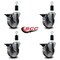 Service Caster 4'' Semi Steel Swivel 1-3/8'' Expanding Stem Caster Set with Brake, 4PK SCC-EX20S414-SSS-PLB-138-4 - alternate 3